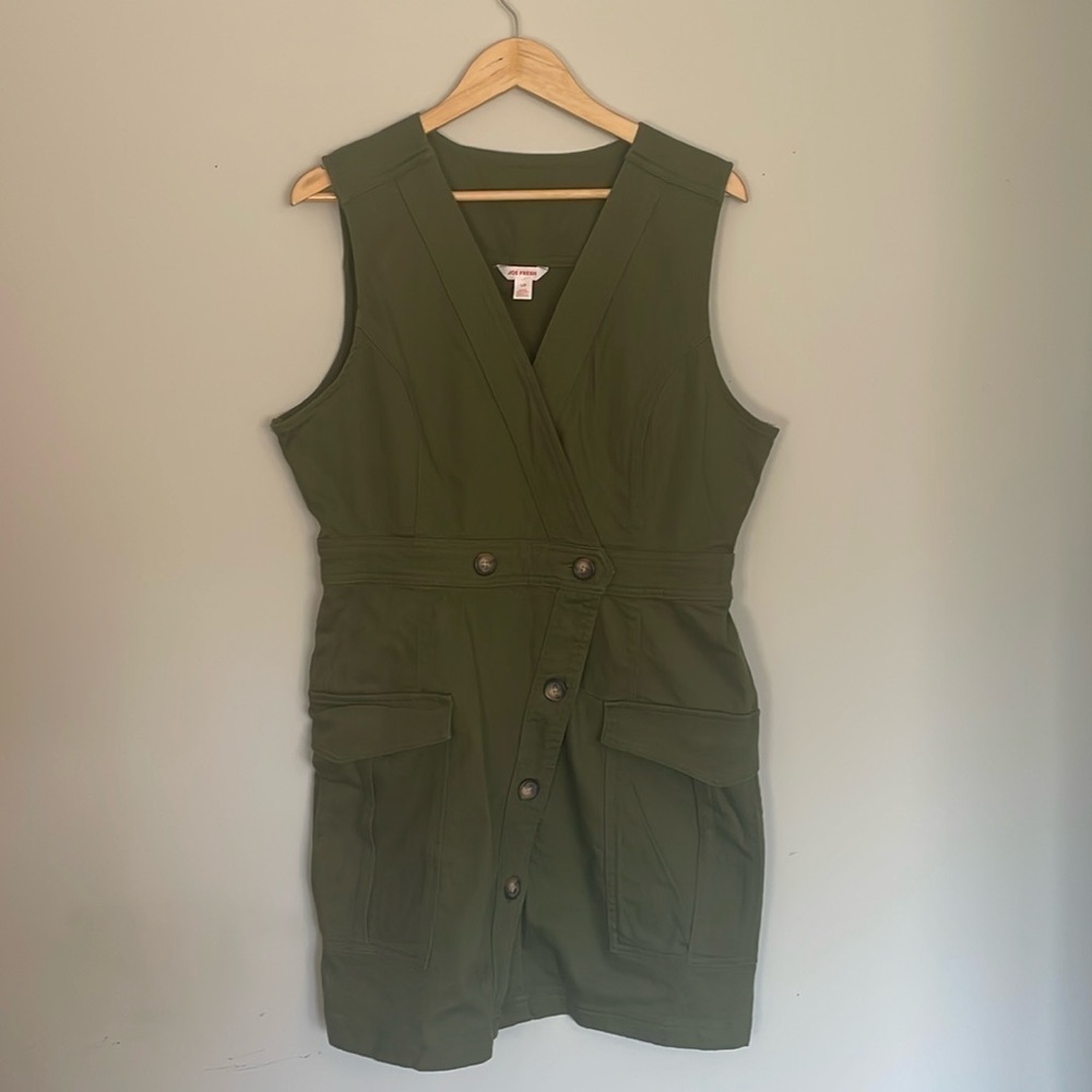 Sleeveless blazer button down structured dress with pockets